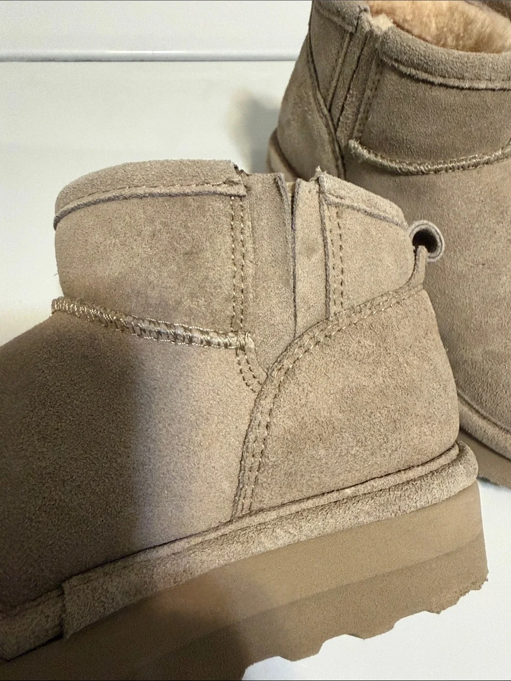 BearPaw Kids Tan Suede Shearling Lined Boots